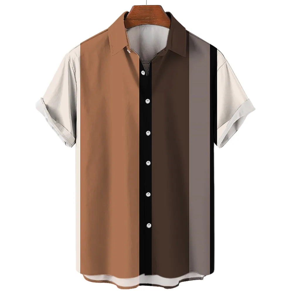 Casual Social Shirt Lapel Button Hawaiian Shirt Summer Stripe Print Short Sleeve Top T-shirt Fashion Plus Size Men's Clothing
Casual Social Shirt Lapel Button Hawaiian Shirt Summer Stripe Print Short Sleeve Top T-shirt Fashion Plus Size Men's Clothing