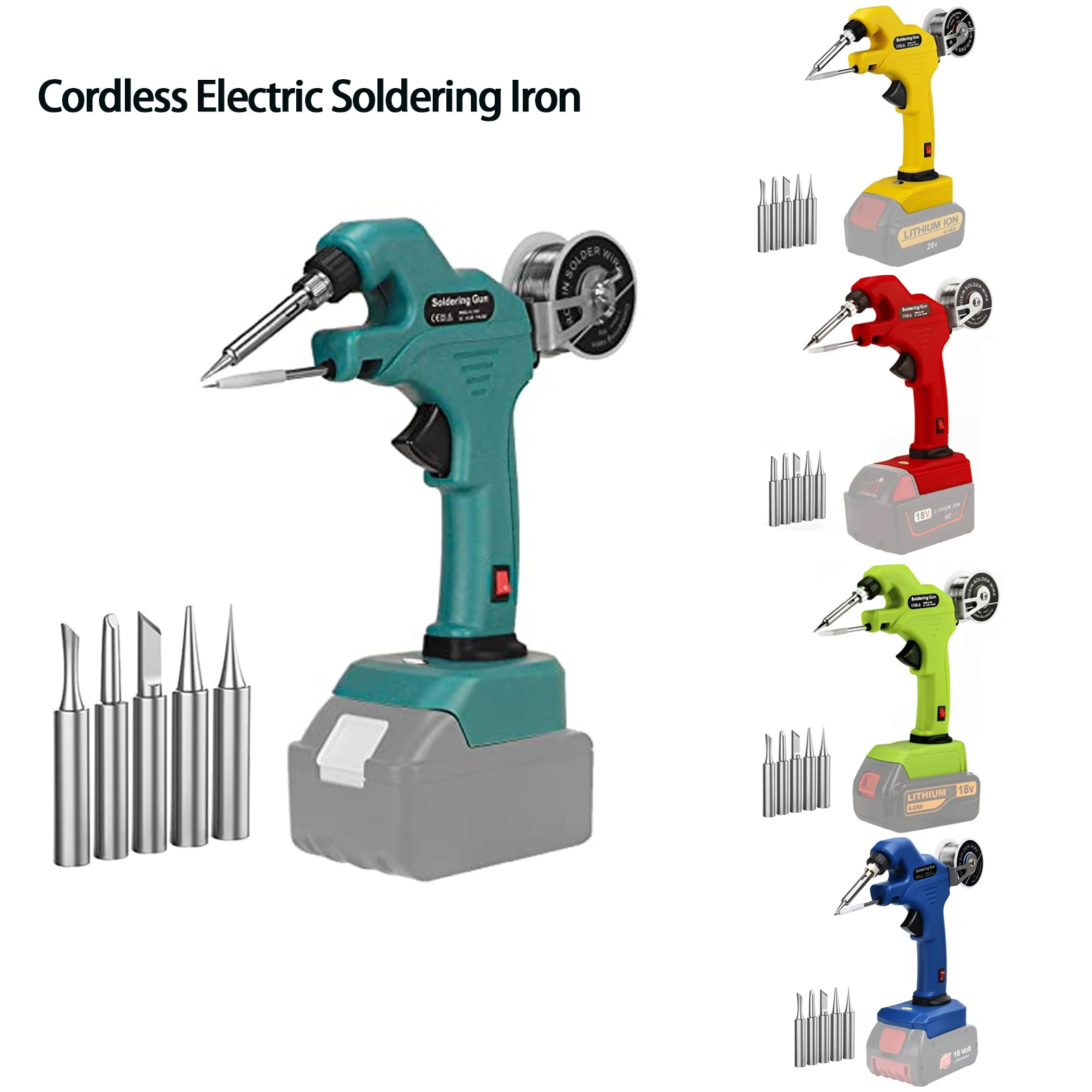 Electric Soldering Iron Cordless 30s Quick Preheat for Milwaukee/Bosch/Dewalt/Black&Decker 30W Li-ion Battery Welding Gun
Electric Soldering Iron Cordless 30s Quick Preheat for Milwaukee/Bosch/Dewalt/Black&Decker 30W Li-ion Battery Welding Gun