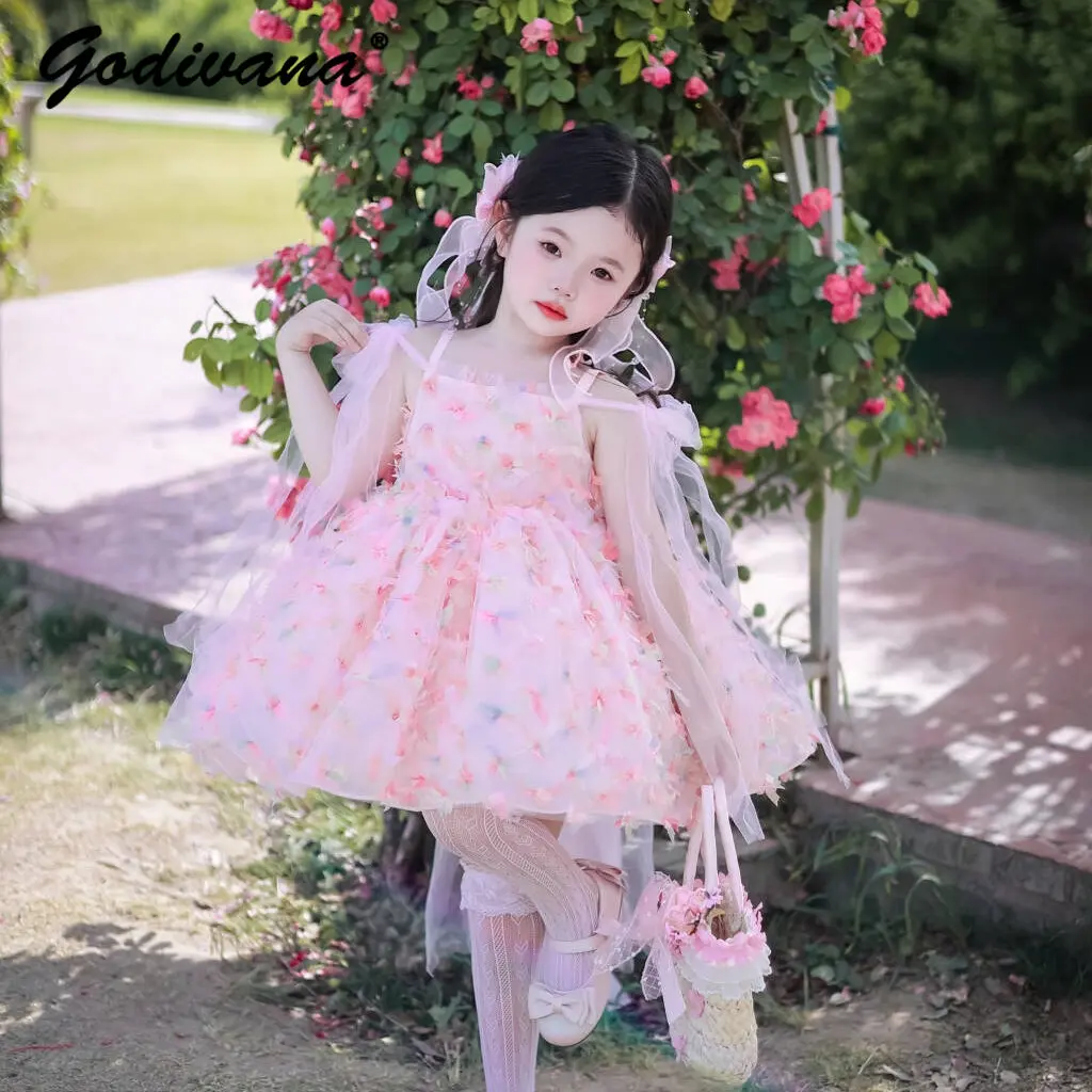 Sweet Baby Girls Summer New Pink Floral Lolita Princess Sundress Kids Heavy Tulle High Waist Sleeveless Birthday Party Ball Gown
Sweet Baby Girls Summer New Pink Floral Lolita Princess Sundress Kids Heavy Tulle High Waist Sleeveless Birthday Party Ball Gown