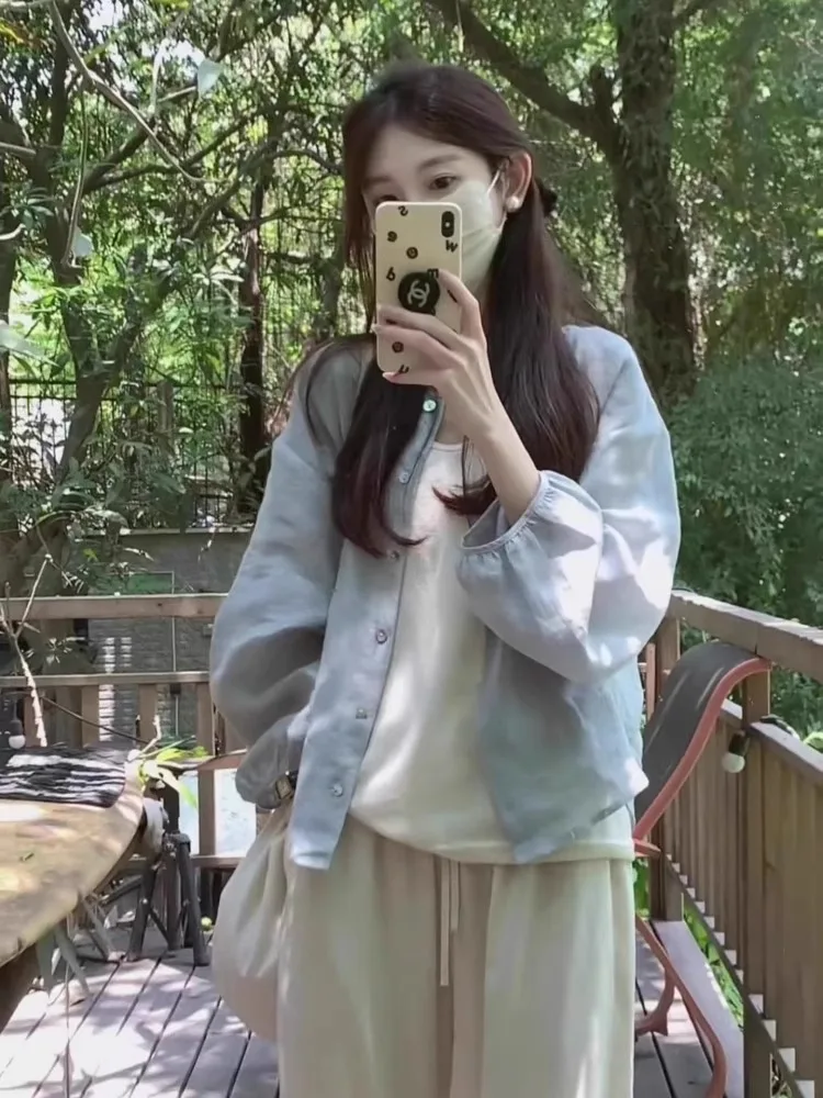 Linen Sun Protection Shirt Women's Summer Beautiful Small Top Outerwear Thin Shirt Jacket Loose Fit Long Sleeve round Neck
Linen Sun Protection Shirt Women's Summer Beautiful Small Top Outerwear Thin Shirt Jacket Loose Fit Long Sleeve round Neck