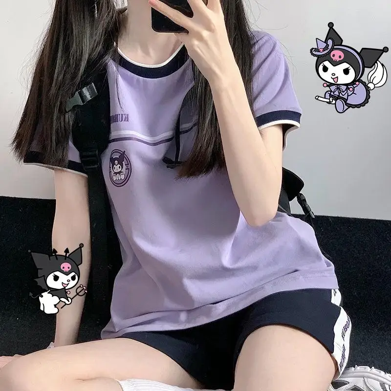 Kawaii Cinnamoroll спортивный костюм Sanrioed Kuromi шорты с короткими рукавами из двух предметов студенческий свободный повседневный спортивный костюм летняя одежда
Kawaii Cinnamoroll спортивный костюм Sanrioed Kuromi шорты с короткими рукавами из двух предметов студенческий свободный повседневный спортивный костюм летняя одежда