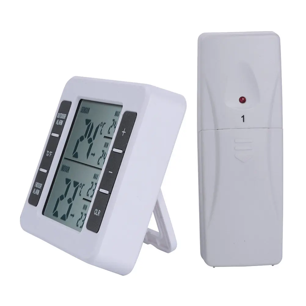 Wireless Digital Refrigerator Thermometer with Built-in Indoor Sensor and Remote Outdoor Sensor for Fridge Freezer Monitoring
Wireless Digital Refrigerator Thermometer with Built-in Indoor Sensor and Remote Outdoor Sensor for Fridge Freezer Monitoring