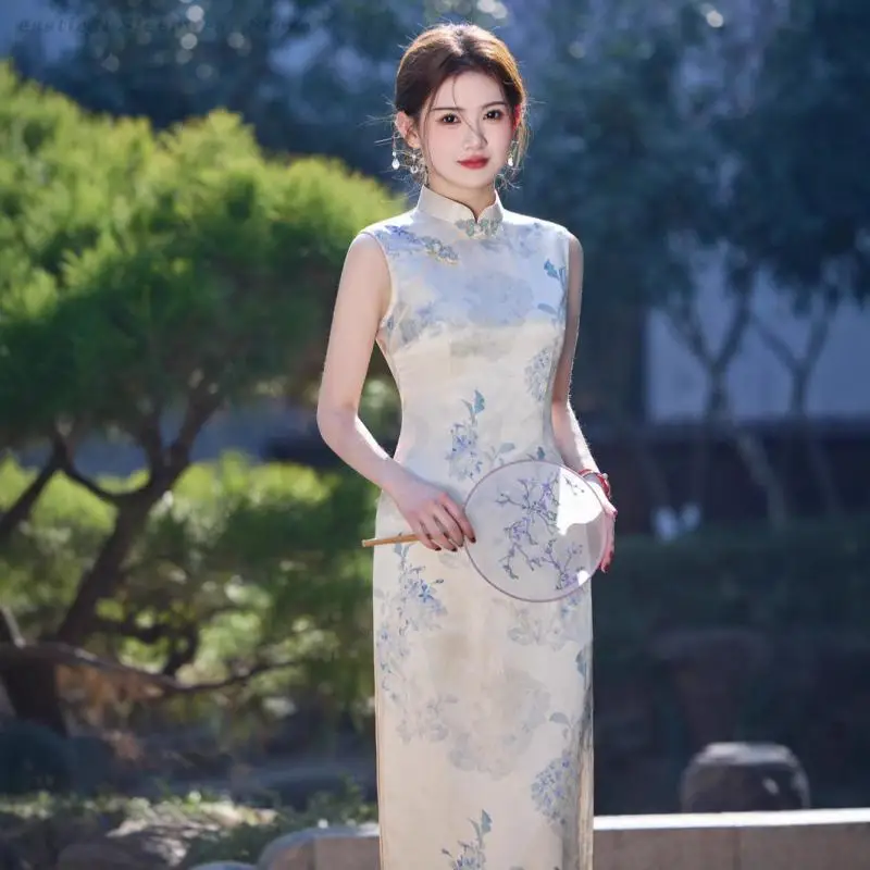 Summer Sleeveless Cheongsam Retro Printed Dress Gentle Temperament Qipao New Chinese Style Improved Dresses Sexy Slim Party Gown
Summer Sleeveless Cheongsam Retro Printed Dress Gentle Temperament Qipao New Chinese Style Improved Dresses Sexy Slim Party Gown