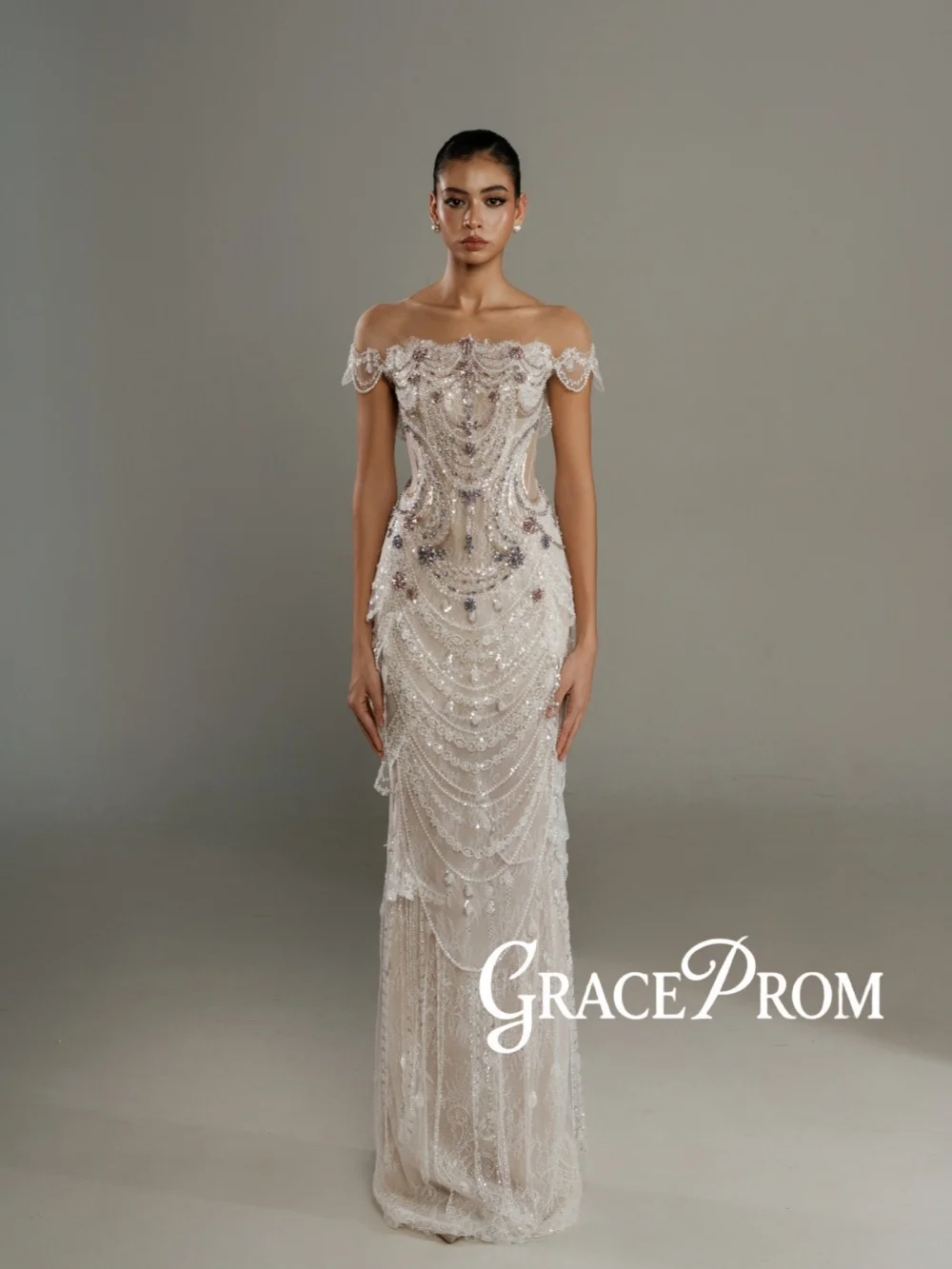 New Arrival Beaded Lace Evening Dress Shimmering Crystal Straight Long Wedding Party Gowns Customized Luxurious Banquet Gowns
New Arrival Beaded Lace Evening Dress Shimmering Crystal Straight Long Wedding Party Gowns Customized Luxurious Banquet Gowns