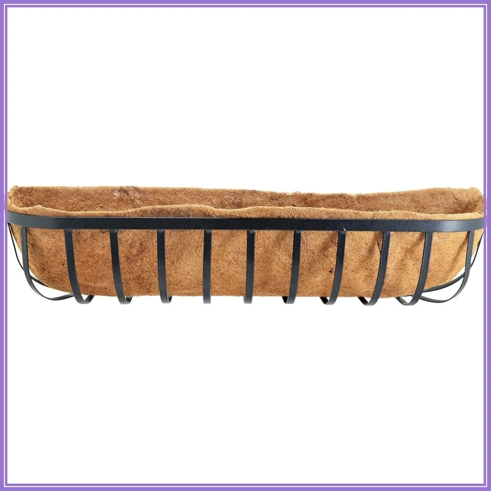 36-Inch Hanging Window Basket Metal Trough with Coconut Liner for Plants
36-Inch Hanging Window Basket Metal Trough with Coconut Liner for Plants