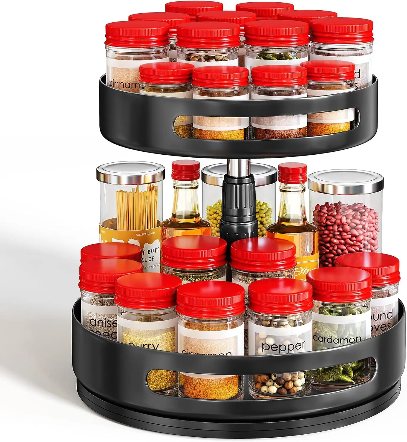 2 Tier Lazy Susan Spice Rack for Cabinet with Adjustable Height, Metal Turntable Organizer for Kitchen Counter and Pantry
2 Tier Lazy Susan Spice Rack for Cabinet with Adjustable Height, Metal Turntable Organizer for Kitchen Counter and Pantry