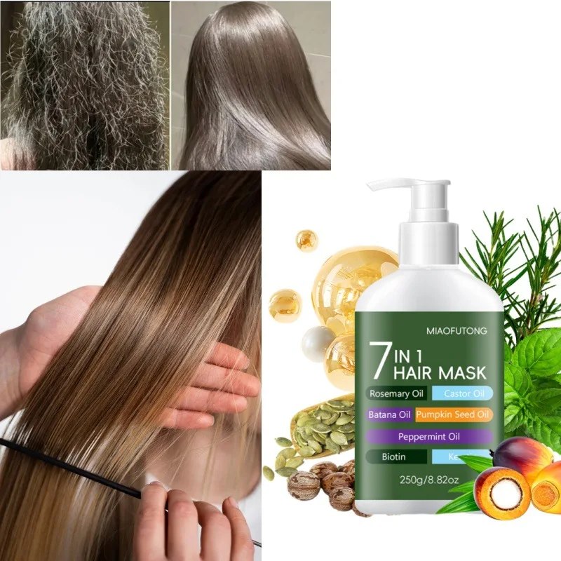 Rosemary Oil Keratin 7-in-1 Hair Mask Repairs Dryness, Improves Frizz, Moisturizes Smooth Hair
Rosemary Oil Keratin 7-in-1 Hair Mask Repairs Dryness, Improves Frizz, Moisturizes Smooth Hair