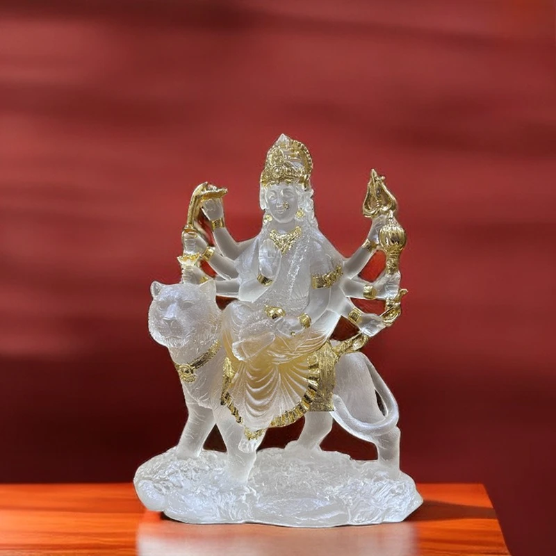 Indian Goddess Durga Riding Tiger Lion Resin Crystal Figurine Handmade Home Decor
Indian Goddess Durga Riding Tiger Lion Resin Crystal Figurine Handmade Home Decor