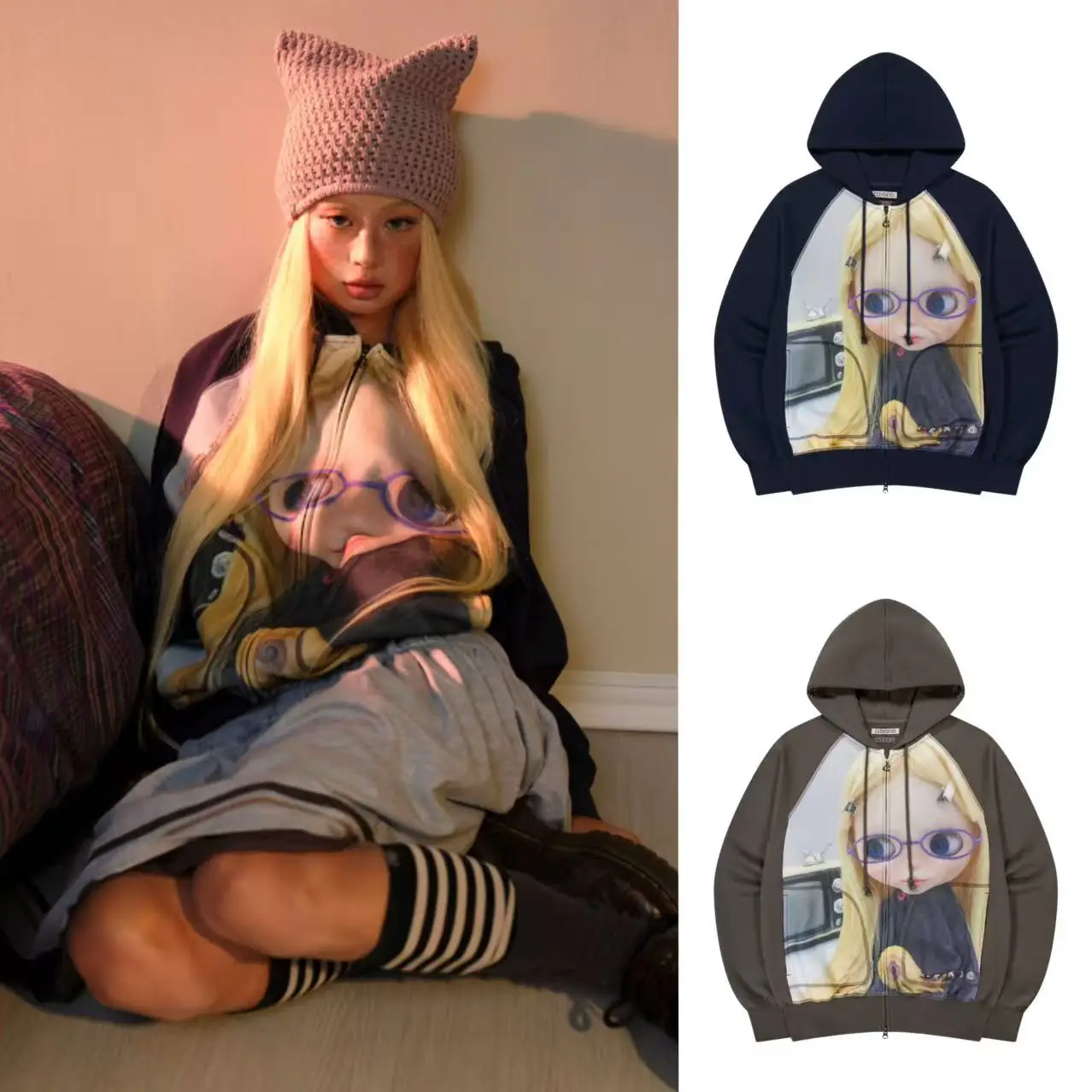 Y2K Big Eye Doll Digital Print Hoodie Sweatshirt Street Casual Pullover Mens Womens Gray Oversized Pullover Gothic Sweatshirt
Y2K Big Eye Doll Digital Print Hoodie Sweatshirt Street Casual Pullover Mens Womens Gray Oversized Pullover Gothic Sweatshirt