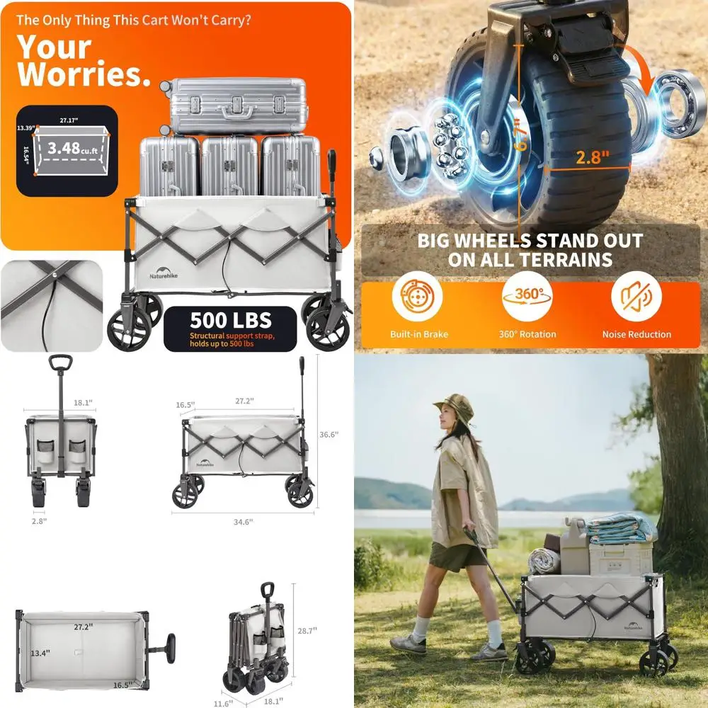 Collapsible Utility Wagon with 300lbs Capacity, Beach and Sand-Friendly, Heavy Duty, Portable Outdoor Garden Cart with Brakes
Collapsible Utility Wagon with 300lbs Capacity, Beach and Sand-Friendly, Heavy Duty, Portable Outdoor Garden Cart with Brakes
