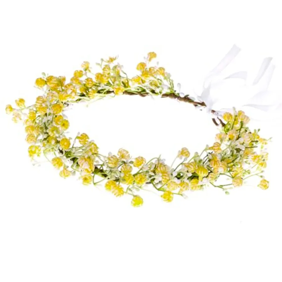 Handmade Yellow Flower Crown Headband Floral Headpiece Fairy Hair Wreath Flower Hair Accessories for Girls Weeding Bride Cospla
Handmade Yellow Flower Crown Headband Floral Headpiece Fairy Hair Wreath Flower Hair Accessories for Girls Weeding Bride Cospla