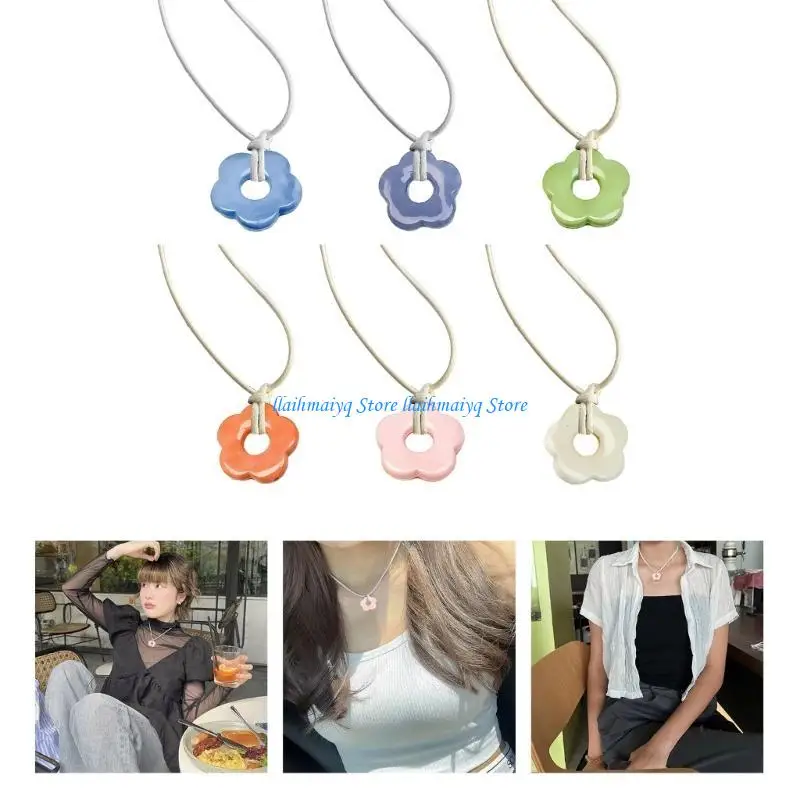 573B Floral Necklace Acrylic Flower Pendant Neckchain Fashion Jewelry Gift for Women
573B Floral Necklace Acrylic Flower Pendant Neckchain Fashion Jewelry Gift for Women