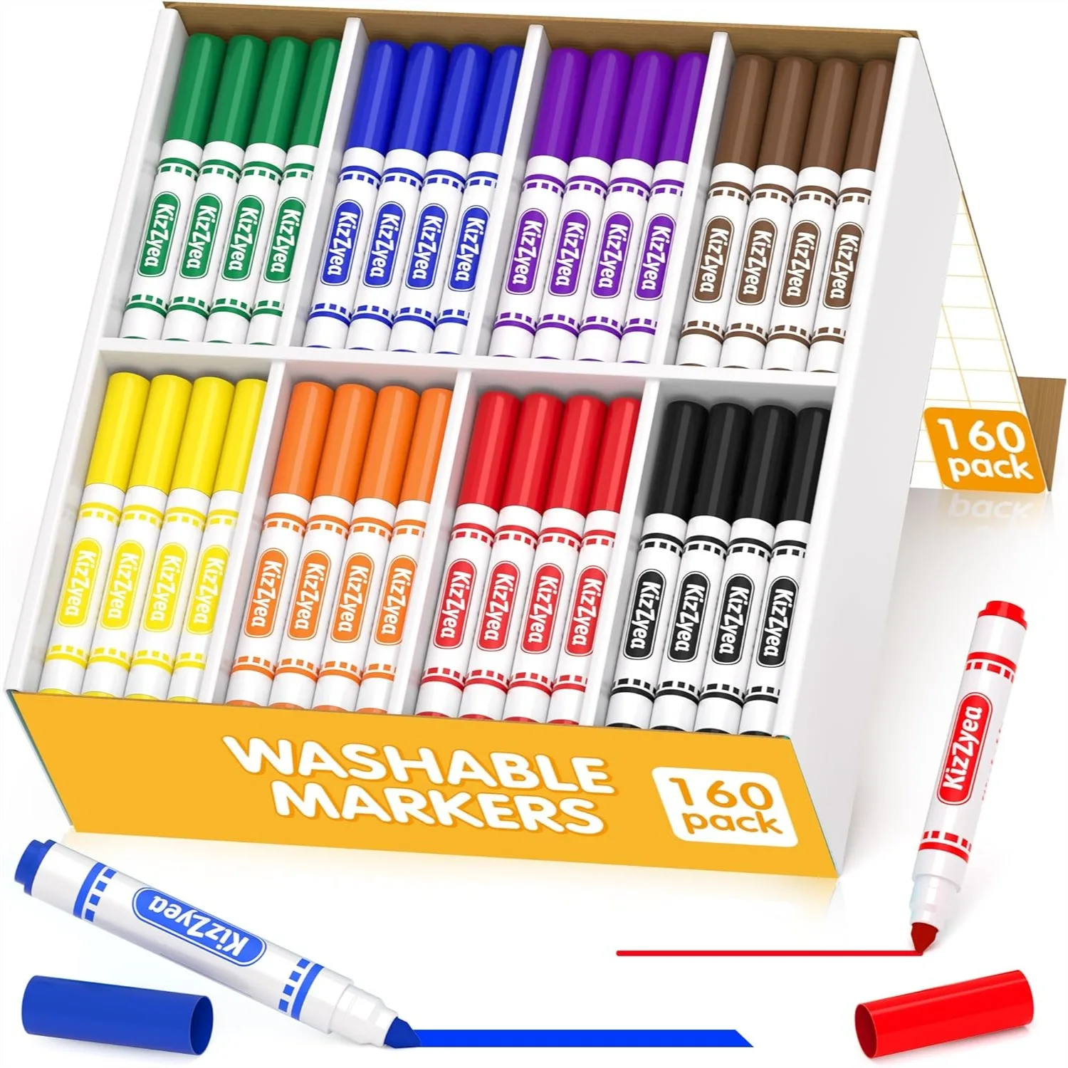 Washable Markers Bulk 160 Count, 8 Assorted Colors, Broad Line Markers for Kids, Classroom Art Supplies, Back to School Crafts Essentials for Teachers
Washable Markers Bulk 160 Count, 8 Assorted Colors, Broad Line Markers for Kids, Classroom Art Supplies, Back to School Crafts Essentials for Teachers