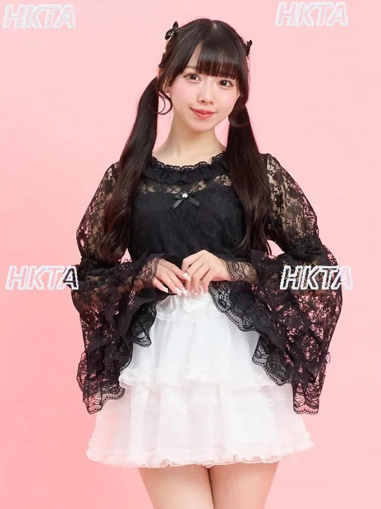 Sc Japanese Lolita Heavy Industry Lace Ji Sleeves Inner Shirt Spring and Summer New Tops Dark Horn Long Sleeves Lace Blouse 2way
Sc Japanese Lolita Heavy Industry Lace Ji Sleeves Inner Shirt Spring and Summer New Tops Dark Horn Long Sleeves Lace Blouse 2way