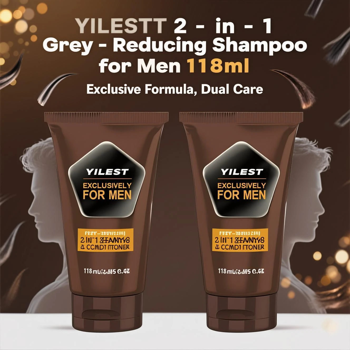 Grey to Dark 2-in-1 Shampoo & Conditioner 118ml - For Men, Gradually Reduces Grey Hair, Strengthens Roots with Natural Oils
Grey to Dark 2-in-1 Shampoo & Conditioner 118ml - For Men, Gradually Reduces Grey Hair, Strengthens Roots with Natural Oils