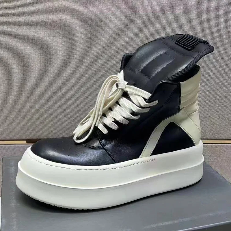 Brand Men Shoe Casual High Top Quality Women Sneaker Black Ankle Boot Geobasket Leather Owen Fashion Thick-sole Flat Zip Shoe
Brand Men Shoe Casual High Top Quality Women Sneaker Black Ankle Boot Geobasket Leather Owen Fashion Thick-sole Flat Zip Shoe