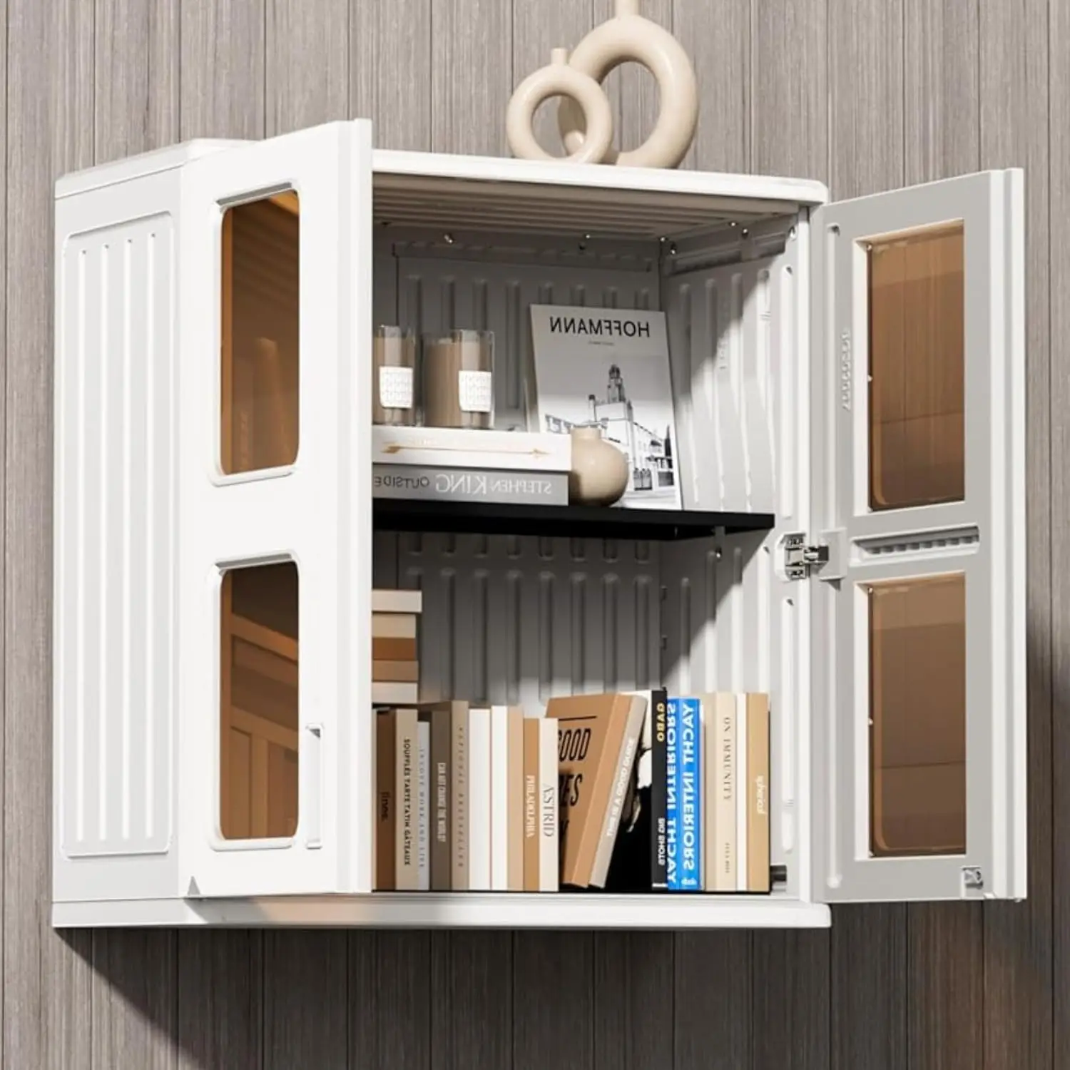 ZZM Resin Wall Cabinet Double Door Bathroom Storage Organizer Decorative Display Case Small Kitchen Storage Cabinet with Shelf
ZZM Resin Wall Cabinet Double Door Bathroom Storage Organizer Decorative Display Case Small Kitchen Storage Cabinet with Shelf