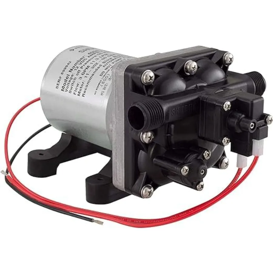 RV, marine non-potable water application Plastic housing Black Lightweight 12V 3 GPM 55 psi water pump
RV, marine non-potable water application Plastic housing Black Lightweight 12V 3 GPM 55 psi water pump