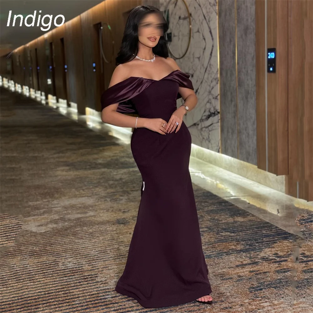 Indigo Purple Mermaid Evening Dress 2025 V-Neck Off The Shoulder Open Back Pleat Formal Party Prom Gown فساتين سهرة Customized
Indigo Purple Mermaid Evening Dress 2025 V-Neck Off The Shoulder Open Back Pleat Formal Party Prom Gown فساتين سهرة Customized