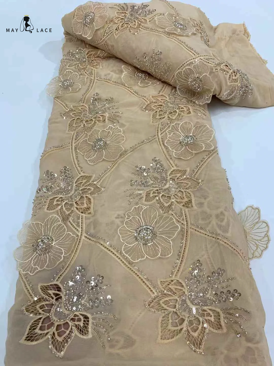 African Tulle Lace Fabric with Beads for Women, Nigerian French Lace Fabric, Wedding Party Dresses, High Quality Material, 2024
African Tulle Lace Fabric with Beads for Women, Nigerian French Lace Fabric, Wedding Party Dresses, High Quality Material, 2024