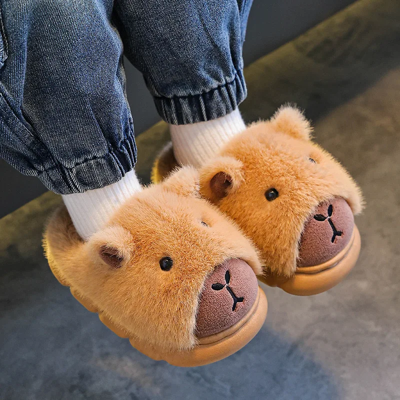 Capybara Children Slippers Cute Fluffy 2025 Winter New Cotton Slippers Warm Comfortable Indoor Cartoon Plush Floor Home Slippers
Capybara Children Slippers Cute Fluffy 2025 Winter New Cotton Slippers Warm Comfortable Indoor Cartoon Plush Floor Home Slippers