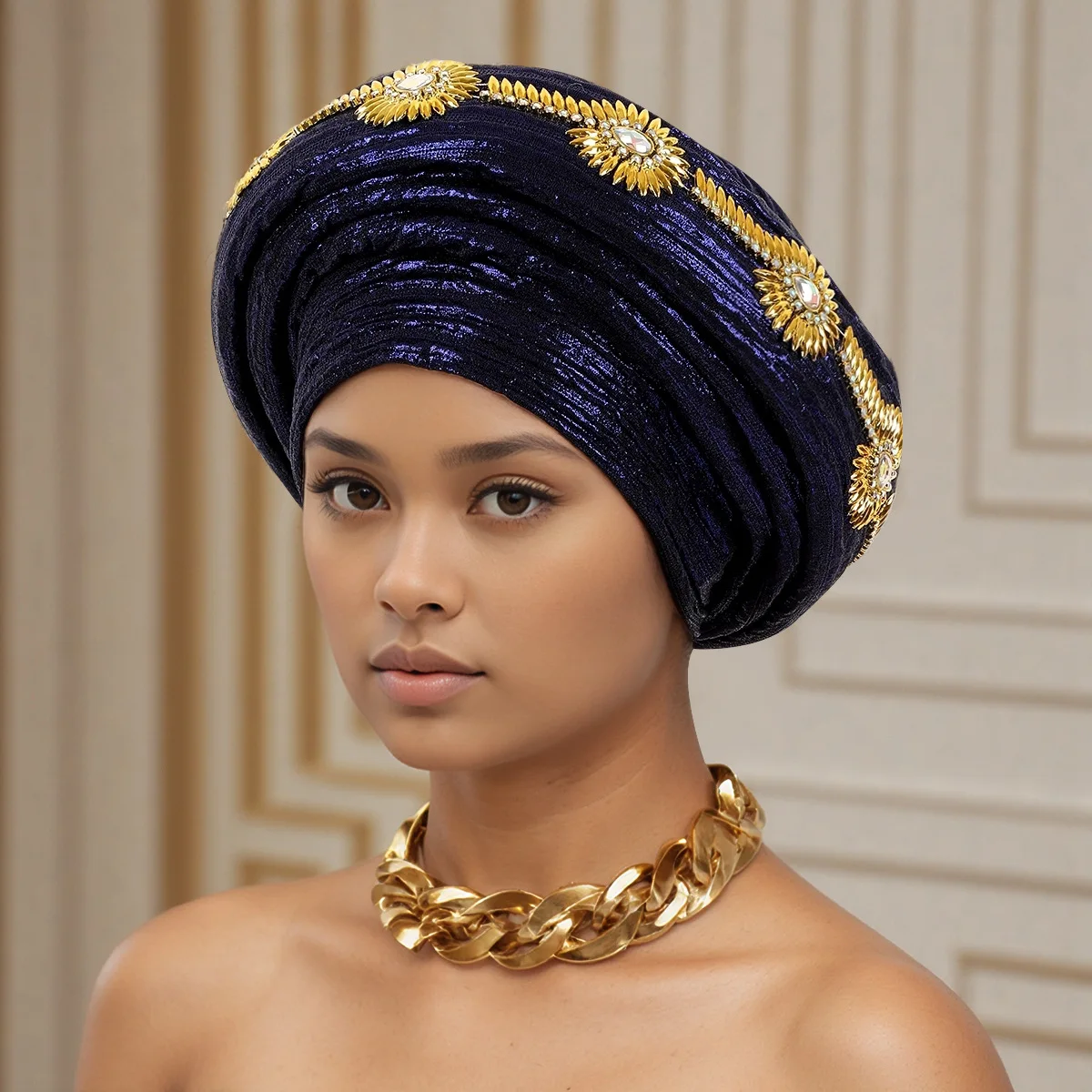 Already Made African Headtie Glitter Diamonds Women Turban Cap Female Head Wraps Nigeria Wedding Auto Geles Party Headwear Hat
Already Made African Headtie Glitter Diamonds Women Turban Cap Female Head Wraps Nigeria Wedding Auto Geles Party Headwear Hat