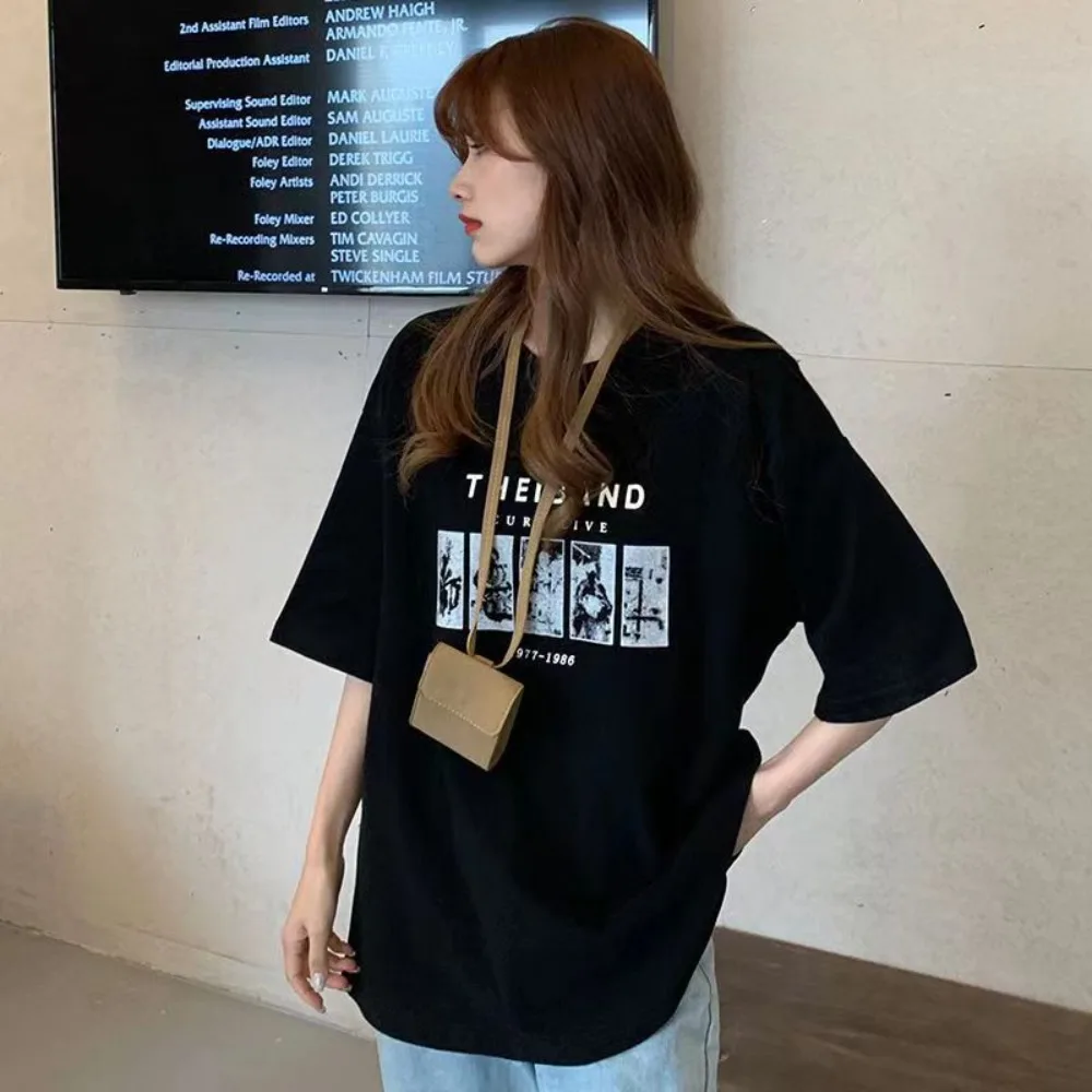 Simple Loose Oversized T-shirt Cartoon Y2k Short Sleeve T Shirt Streetwear All-match Pullover Blouses Tops Men Woman
Simple Loose Oversized T-shirt Cartoon Y2k Short Sleeve T Shirt Streetwear All-match Pullover Blouses Tops Men Woman