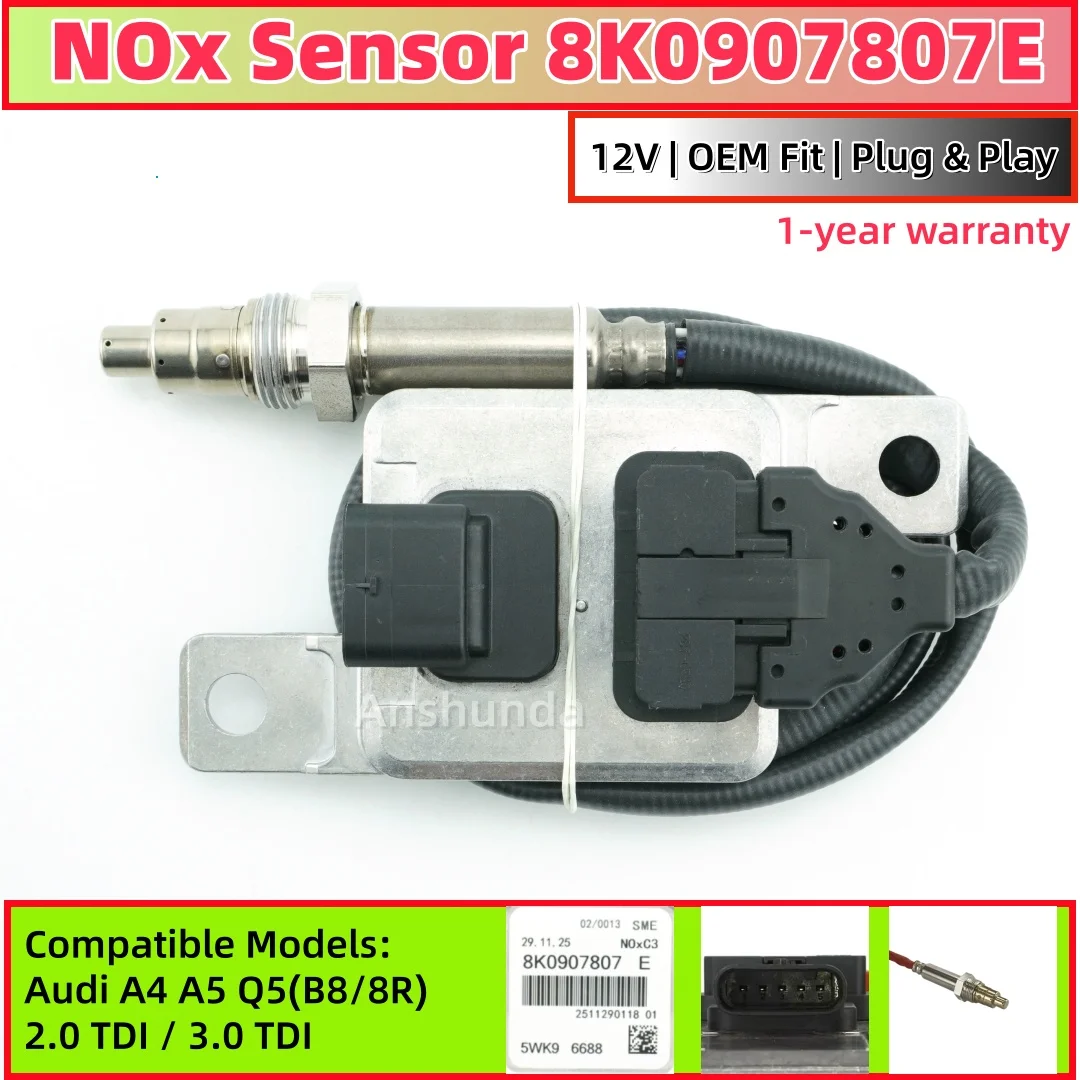 8K0907807E Nitrogen Oxide Sensor 5WK96688 for Audi 2.0TDI Diesel
8K0907807E Nitrogen Oxide Sensor 5WK96688 for Audi 2.0TDI Diesel