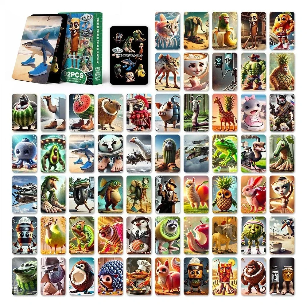 Hot* 92pcs Tralalero Tralala Cartoon Cards Tungtung Sahur Brainrot Game Card Kids Party Cosplay Classic Toys Collect Photos Gift
Hot* 92pcs Tralalero Tralala Cartoon Cards Tungtung Sahur Brainrot Game Card Kids Party Cosplay Classic Toys Collect Photos Gift