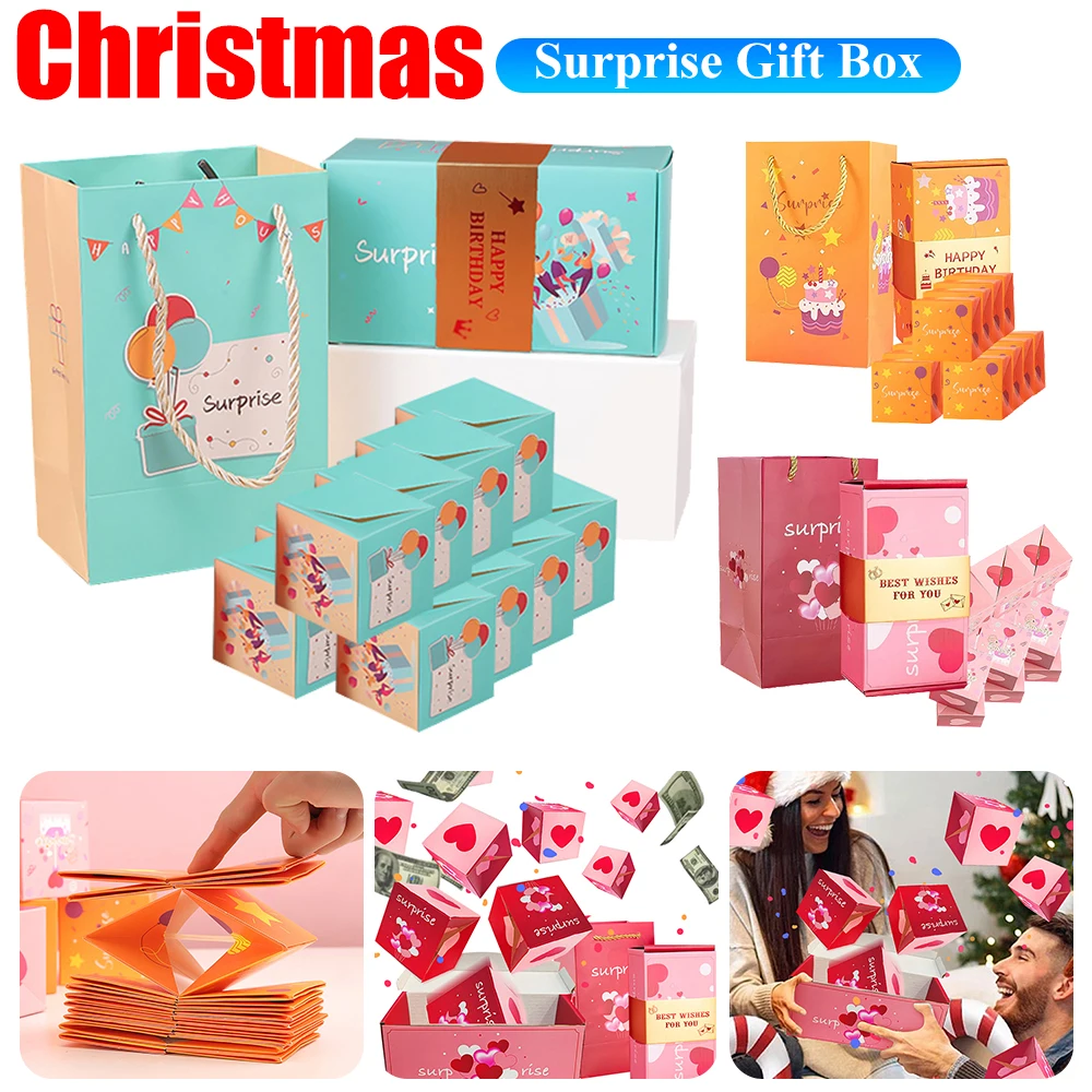 12/16/20Pcs Creative Surprise Box DIY Foldable Christmas Birthday Gift Box Bags DIY Money Bounce Box Wedding Favors For Guests
12/16/20Pcs Creative Surprise Box DIY Foldable Christmas Birthday Gift Box Bags DIY Money Bounce Box Wedding Favors For Guests