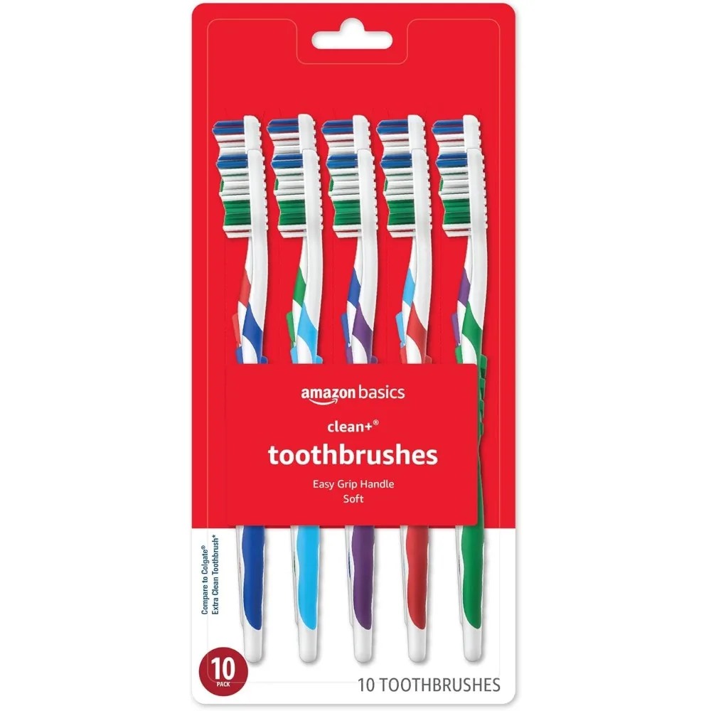 Soft Bristle Toothbrushes with Angled End Tuft Tongue Cleaner Full Size 10 Count
Soft Bristle Toothbrushes with Angled End Tuft Tongue Cleaner Full Size 10 Count