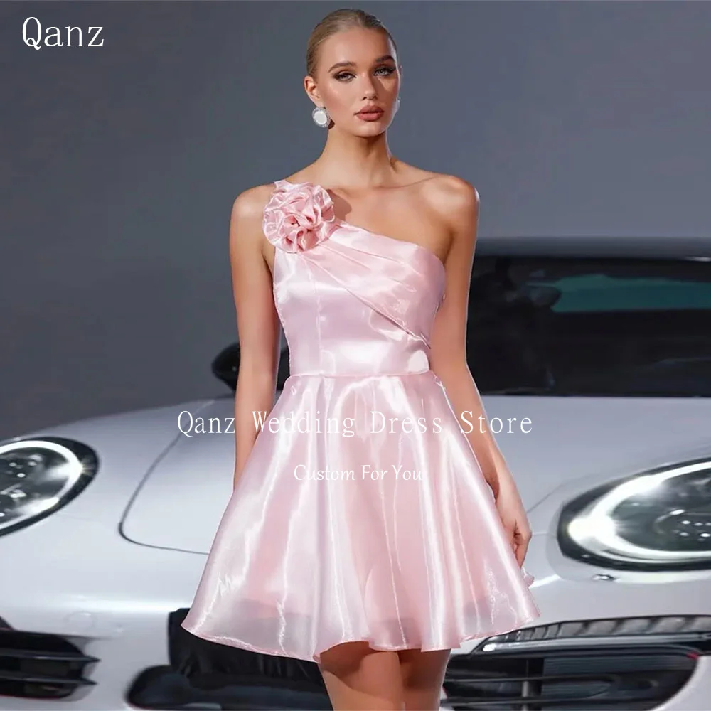 Qanz Elegant Organza Prom Dresses One Shoulder Pink Vestido De Festa Lujo Backless Mini Flower Wedding Party Gowns Customized
Qanz Elegant Organza Prom Dresses One Shoulder Pink Vestido De Festa Lujo Backless Mini Flower Wedding Party Gowns Customized