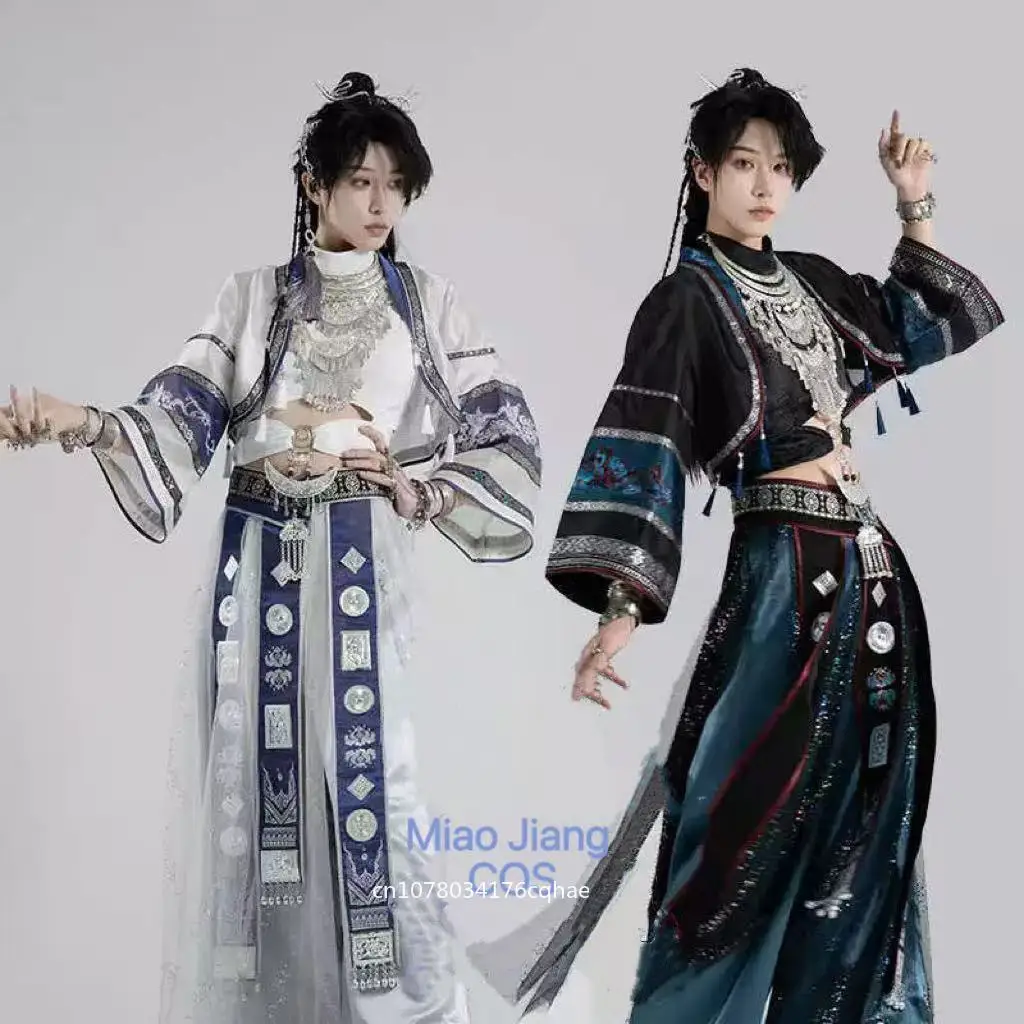 Youthful Miaojiang Ethnic Costume Men Women Traditional Chinese Embroidery Hanfu Dress Comics Street Cosplay Costume Stage Show
Youthful Miaojiang Ethnic Costume Men Women Traditional Chinese Embroidery Hanfu Dress Comics Street Cosplay Costume Stage Show