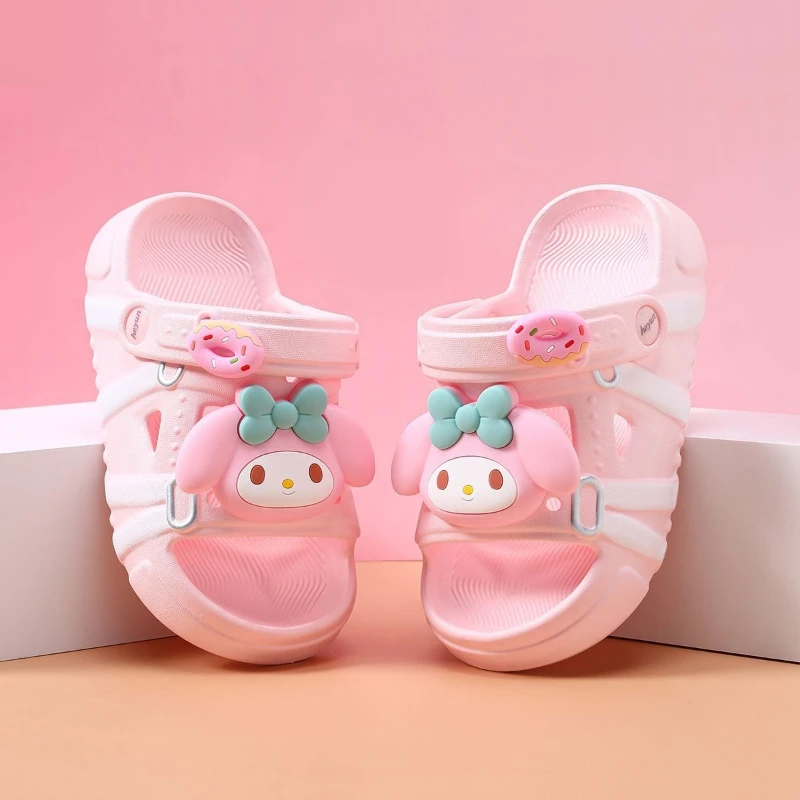 Kawai Sanrio My Melody Donut Slippers Non-Slip Soft Sole Cute Cartoon Hello Kitty Kuromi Sandals Open Toe Beach Clogs Girl Shoes
Kawai Sanrio My Melody Donut Slippers Non-Slip Soft Sole Cute Cartoon Hello Kitty Kuromi Sandals Open Toe Beach Clogs Girl Shoes