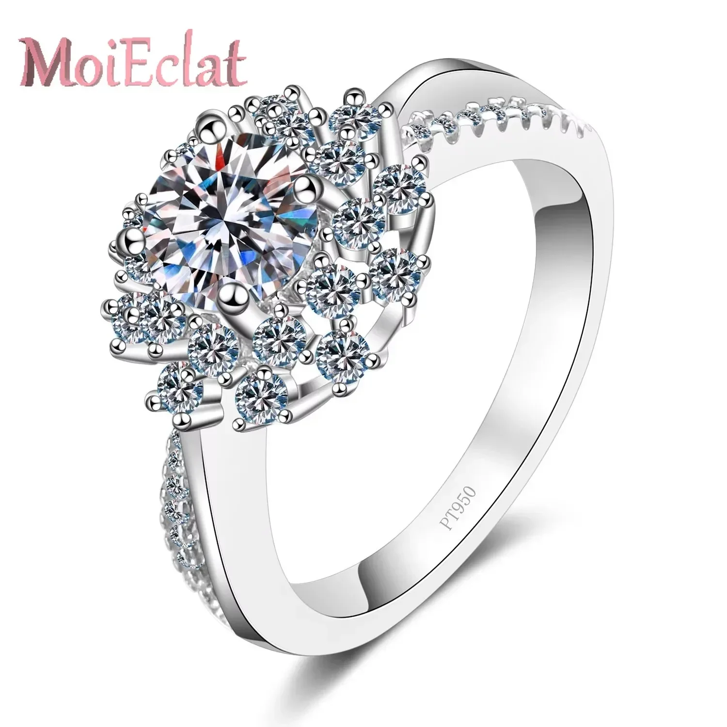 Luxury 0.8ct Moissanite Diamond Sunflower Ring for Women, Glamorous Platinum PT950 Wedding Band Bridal Jewelry for Her
Luxury 0.8ct Moissanite Diamond Sunflower Ring for Women, Glamorous Platinum PT950 Wedding Band Bridal Jewelry for Her