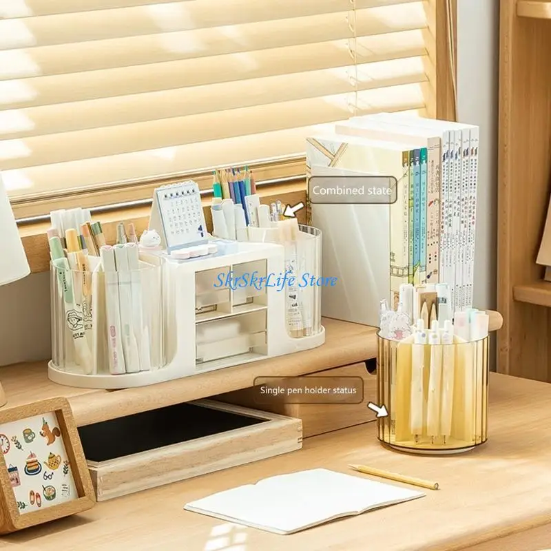 E65E Rotating Pen Holder, Office Desk Stationery Storage Box, Desk Organisers Desk Tidy Makeup Brush Organisers with Drawer
E65E Rotating Pen Holder, Office Desk Stationery Storage Box, Desk Organisers Desk Tidy Makeup Brush Organisers with Drawer