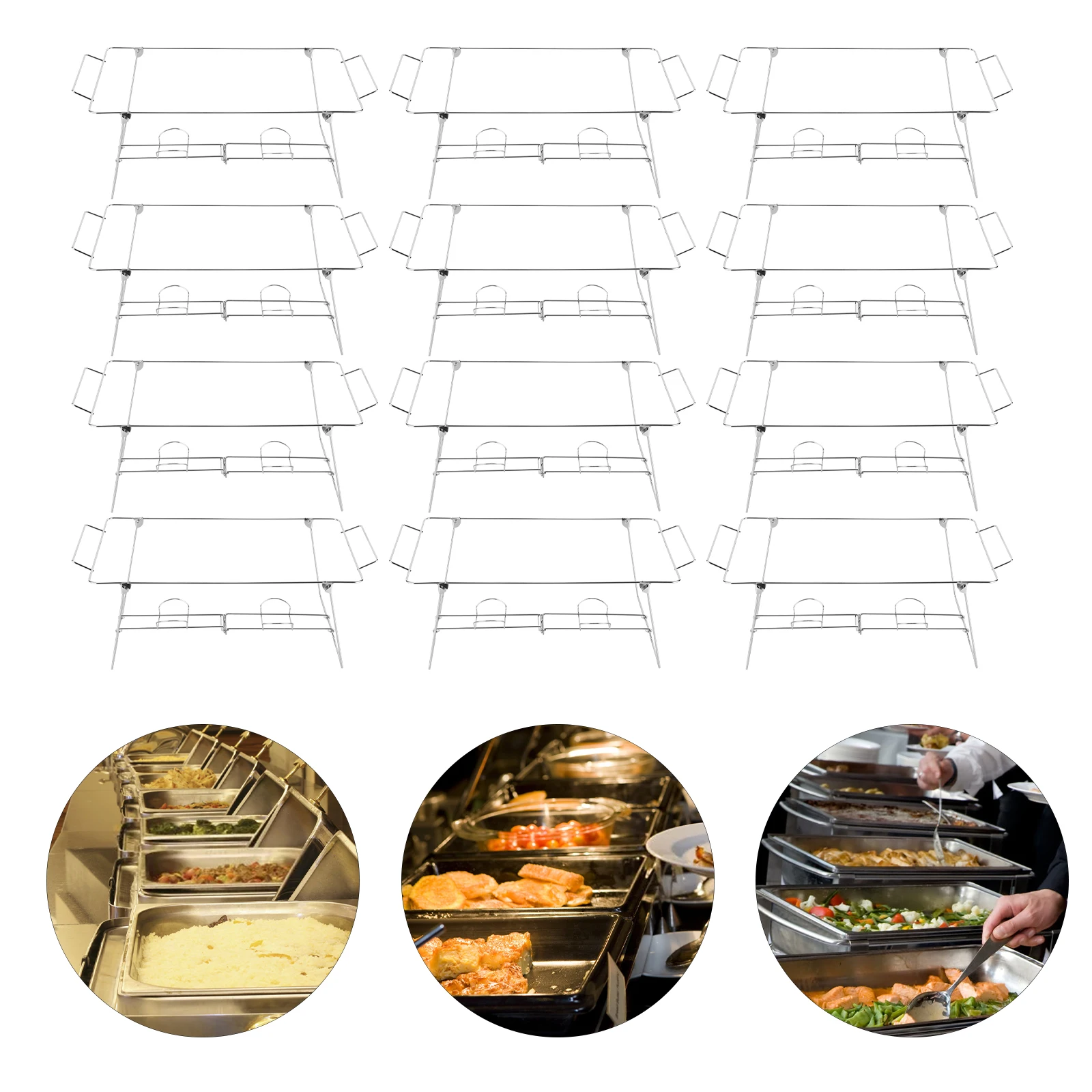Foldable Chafing Wire Rack Buffet Stand 12 Pack Racks For Dish Serving Trays Food Warmer catering supplies for Parties Events
Foldable Chafing Wire Rack Buffet Stand 12 Pack Racks For Dish Serving Trays Food Warmer catering supplies for Parties Events