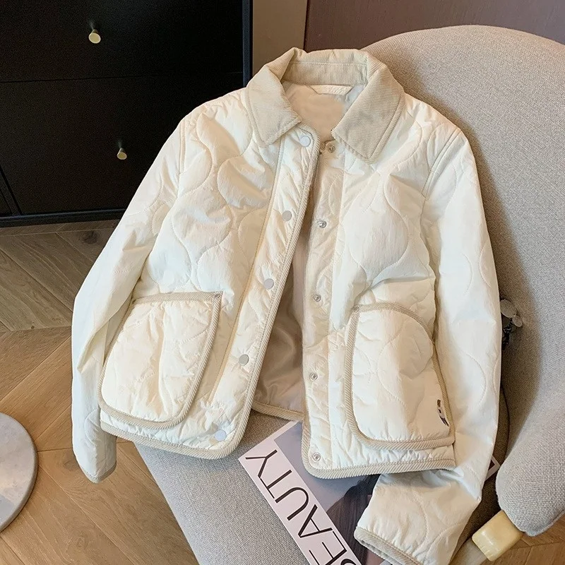 Faionable Lightweight Cotton Jaet Women's Spring Autumn Winter Bear Collar Diamond Patterned Coat Commute Sle Long Sve
Faionable Lightweight Cotton Jaet Women's Spring Autumn Winter Bear Collar Diamond Patterned Coat Commute Sle Long Sve