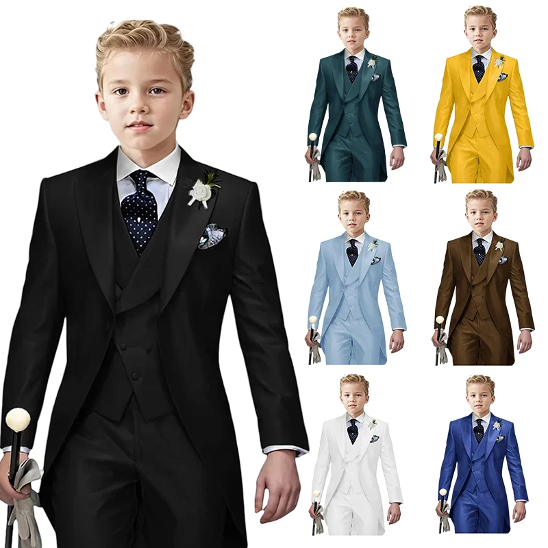 Elegant Boys' Formal Tailcoat Suit Set for Wedding Birthday Party Kids Suit Set 3Piece Piano Performance Classic Suits Set
Elegant Boys' Formal Tailcoat Suit Set for Wedding Birthday Party Kids Suit Set 3Piece Piano Performance Classic Suits Set