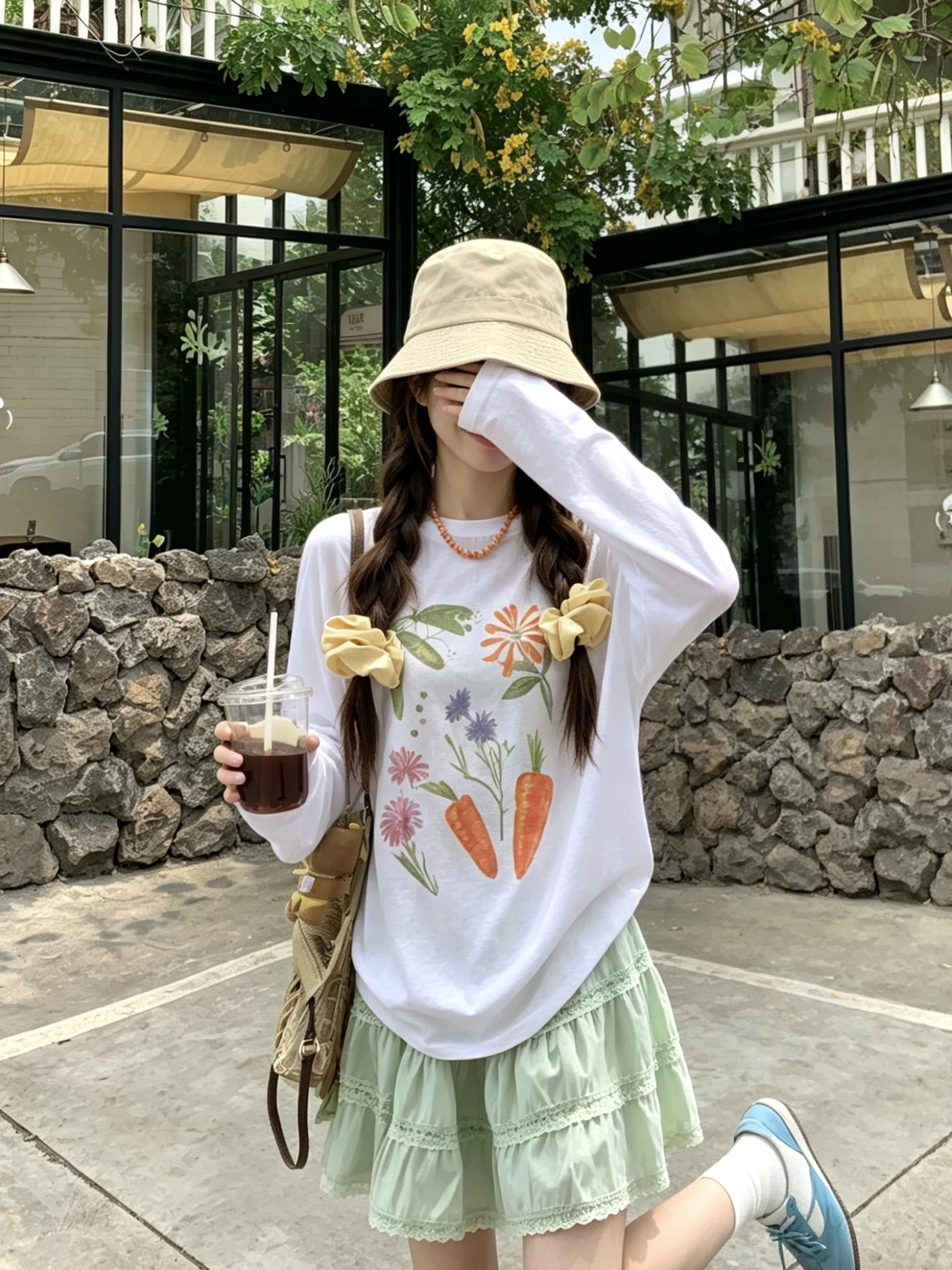 Sweet Style Long Sleeve T-Shirt And High Waist Skirt Women's Summer Slimming Two-Piece Set Floral Print Loose Fit Top
Sweet Style Long Sleeve T-Shirt And High Waist Skirt Women's Summer Slimming Two-Piece Set Floral Print Loose Fit Top