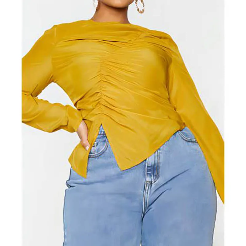 Plus Size Split Women T-Shirts Elegant Back Zipper Cardigan Long Sleeves Crew Neck High Stretch Niche Design Female T Shirt Tees
Plus Size Split Women T-Shirts Elegant Back Zipper Cardigan Long Sleeves Crew Neck High Stretch Niche Design Female T Shirt Tees