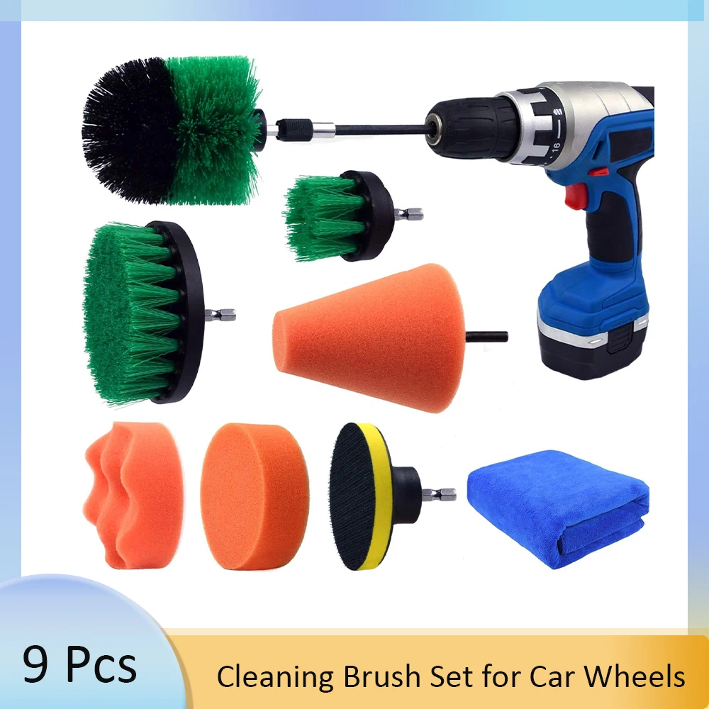 9 Pcs Drill Cleaning Brush Set, with Cone Buffing Sponge for Cleaning Car Wheels, Car Seats, Car Carpet, Car Tire Wheels Hubs
9 Pcs Drill Cleaning Brush Set, with Cone Buffing Sponge for Cleaning Car Wheels, Car Seats, Car Carpet, Car Tire Wheels Hubs