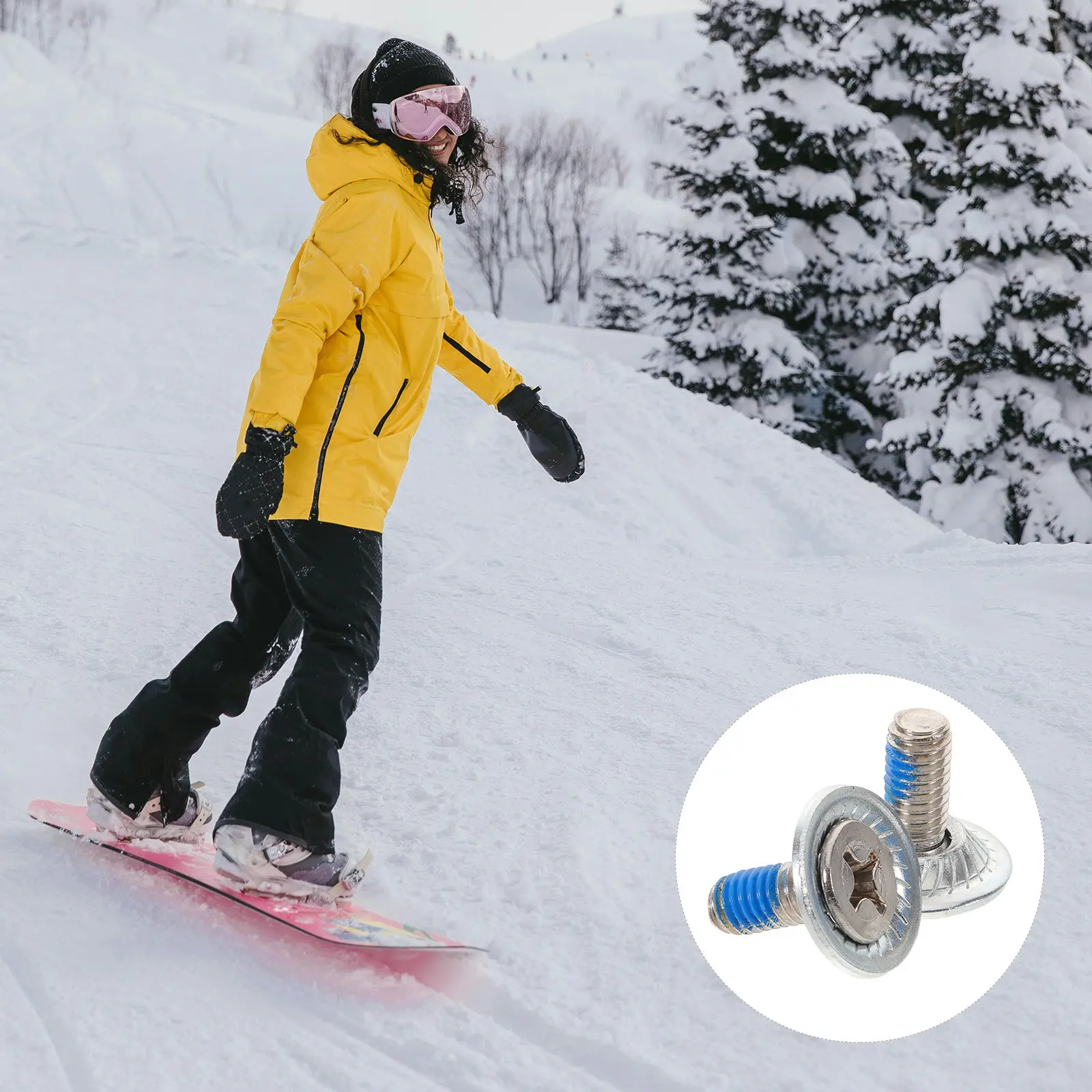 8Pcs Snowboard Binding Screws Stainless Steel Mounting Hardware Repair Replacement Kit Snowboard Accessory Washers Included
8Pcs Snowboard Binding Screws Stainless Steel Mounting Hardware Repair Replacement Kit Snowboard Accessory Washers Included