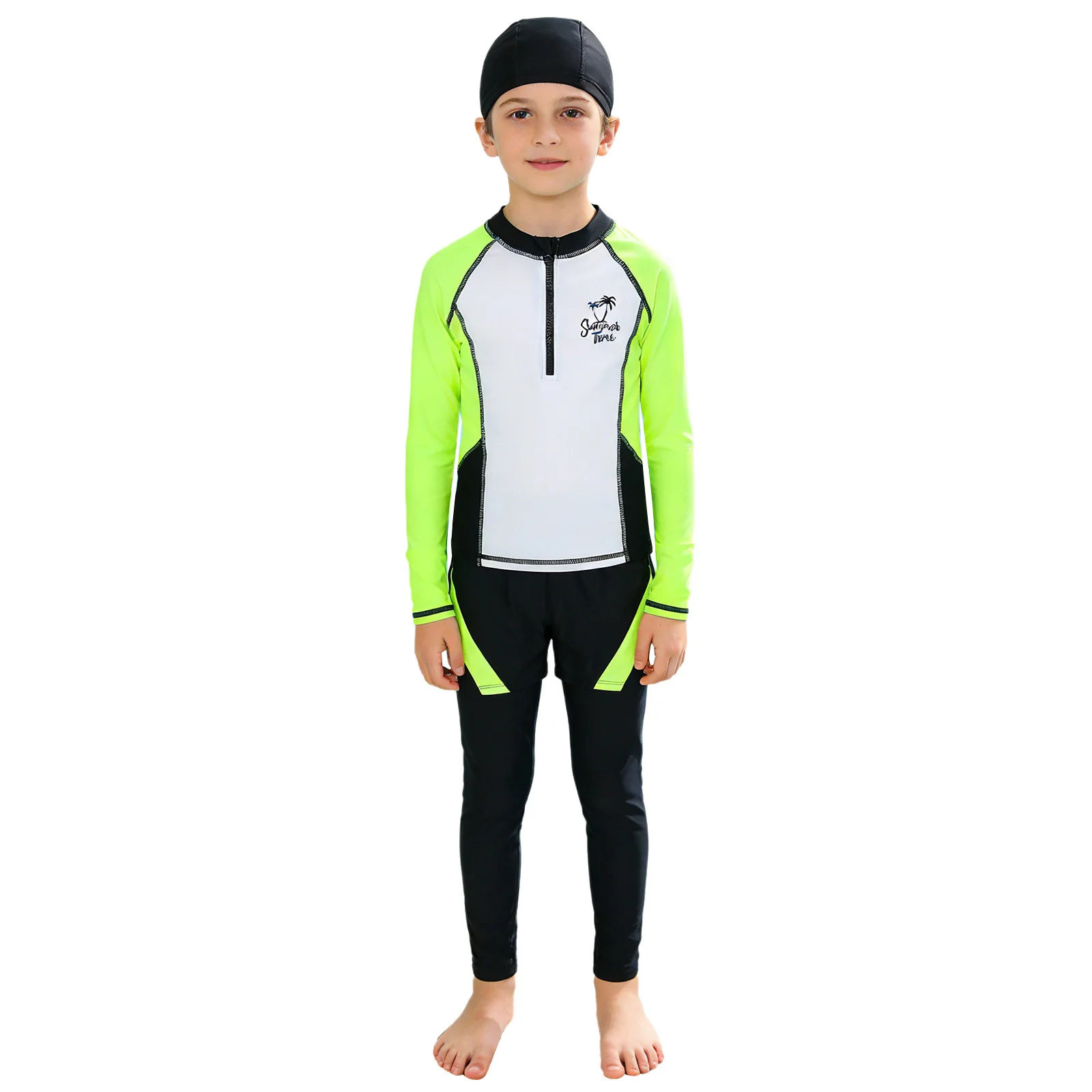 Boys Two-piece Split-style Swimsuits Long-sleeve Racing Sunscreen Quick-dry Swimming Suit with Long Pants And Cap Surfing Pool
Boys Two-piece Split-style Swimsuits Long-sleeve Racing Sunscreen Quick-dry Swimming Suit with Long Pants And Cap Surfing Pool