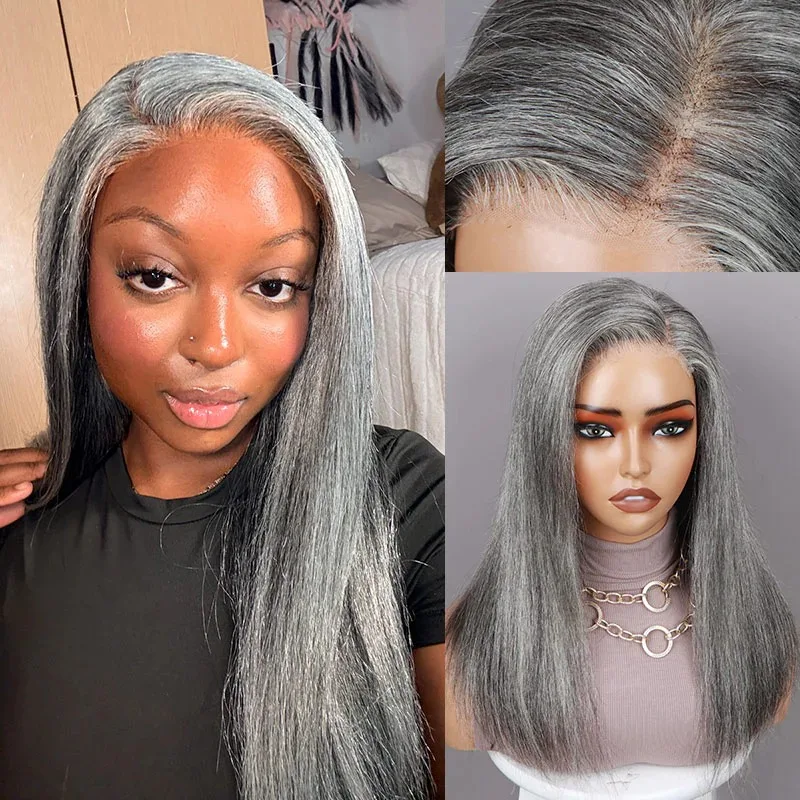 Chic Salt & Pepper Bone Straight Human Hair Wigs 5x5 HD Lace Closure Bob Wig Silver Gray Glueless 100%Real Human Hair For Senior
Chic Salt & Pepper Bone Straight Human Hair Wigs 5x5 HD Lace Closure Bob Wig Silver Gray Glueless 100%Real Human Hair For Senior