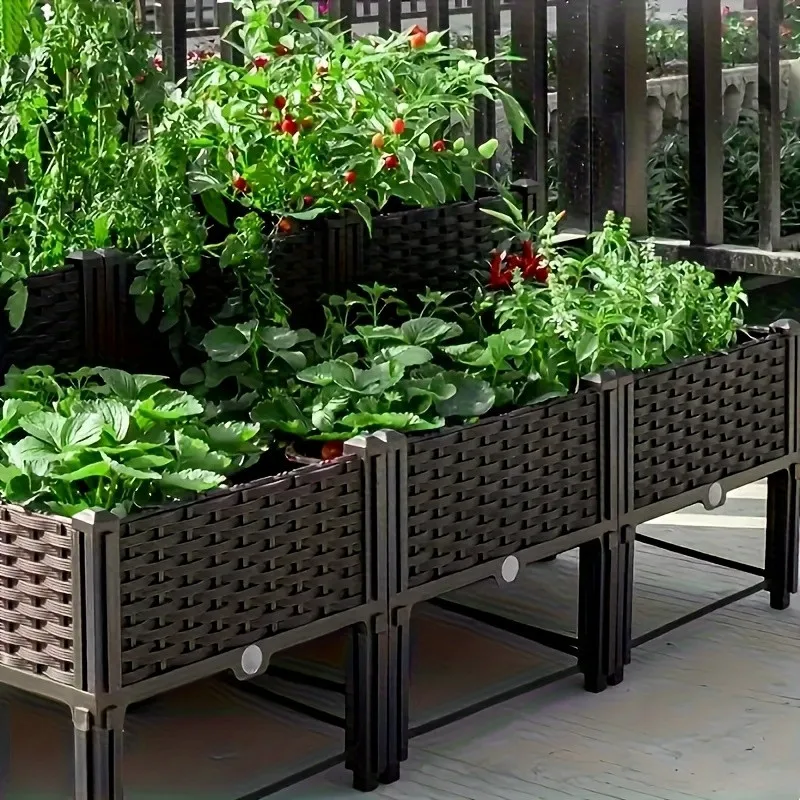 Garden Raised Bed, Elevated Flower Plant Box with Self-Watering Device and Drainage Holes, Herb Vegetable Planter Container for Yard, Balcony & Patio (2 Sets, Brown)
Garden Raised Bed, Elevated Flower Plant Box with Self-Watering Device and Drainage Holes, Herb Vegetable Planter Container for Yard, Balcony & Patio (2 Sets, Brown)