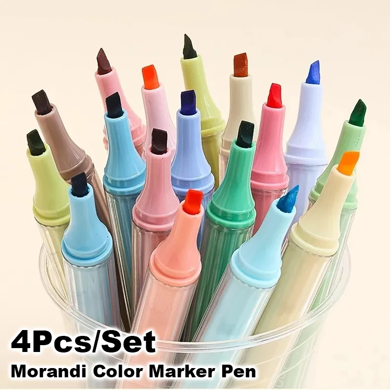 Morandi Colorful Art Marker 4Pcs/Set Highlighter For Drawing Graffiti Manga Pen School Office Aesthetic Stationery Supplies Gift
Morandi Colorful Art Marker 4Pcs/Set Highlighter For Drawing Graffiti Manga Pen School Office Aesthetic Stationery Supplies Gift