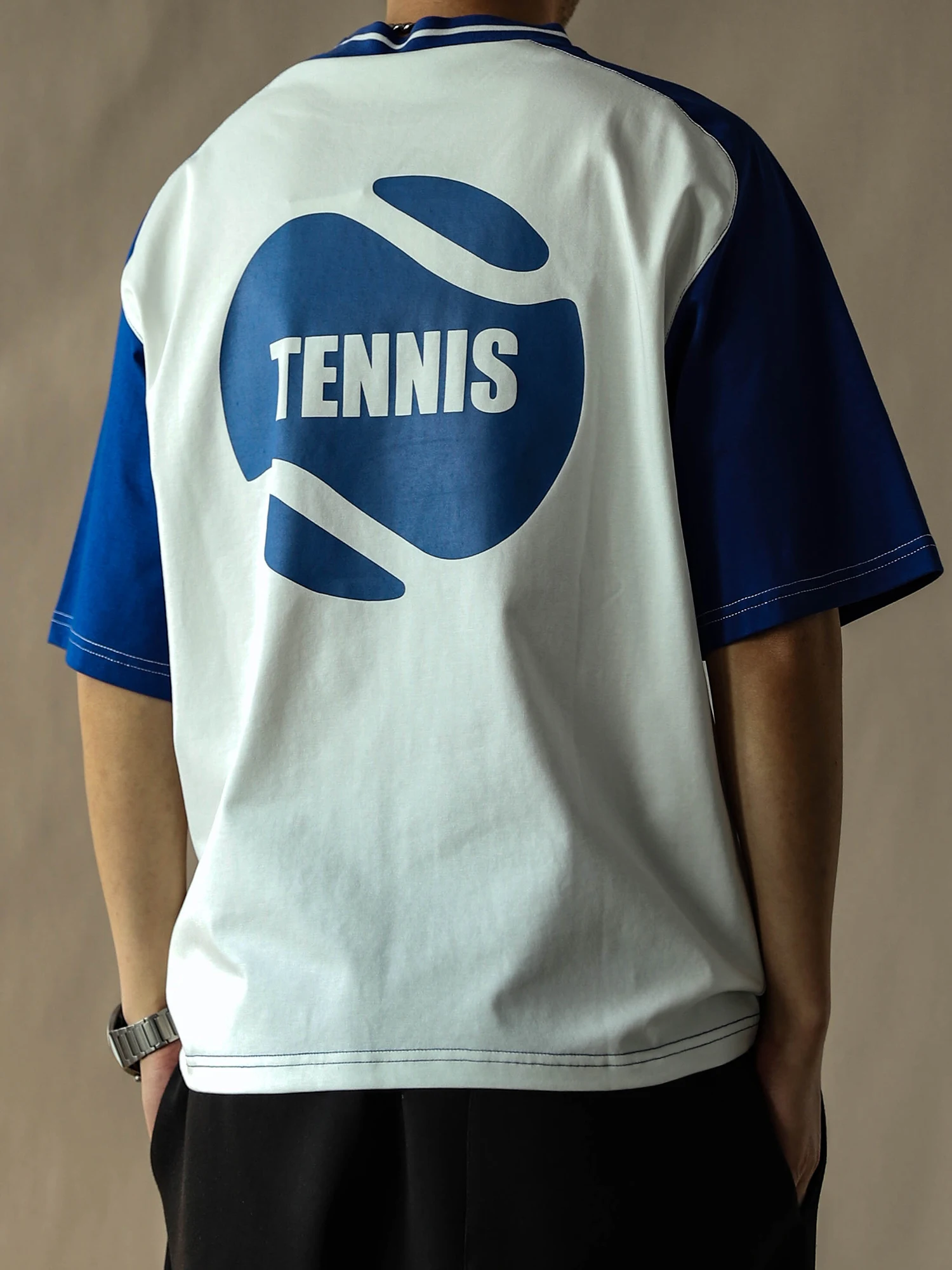 Tennis Letter Print Color Blo ort Sve Men's T-irt Loose Fit Heavyweight Pure Cotton Summer White Top CleanFit Sle
Tennis Letter Print Color Blo ort Sve Men's T-irt Loose Fit Heavyweight Pure Cotton Summer White Top CleanFit Sle