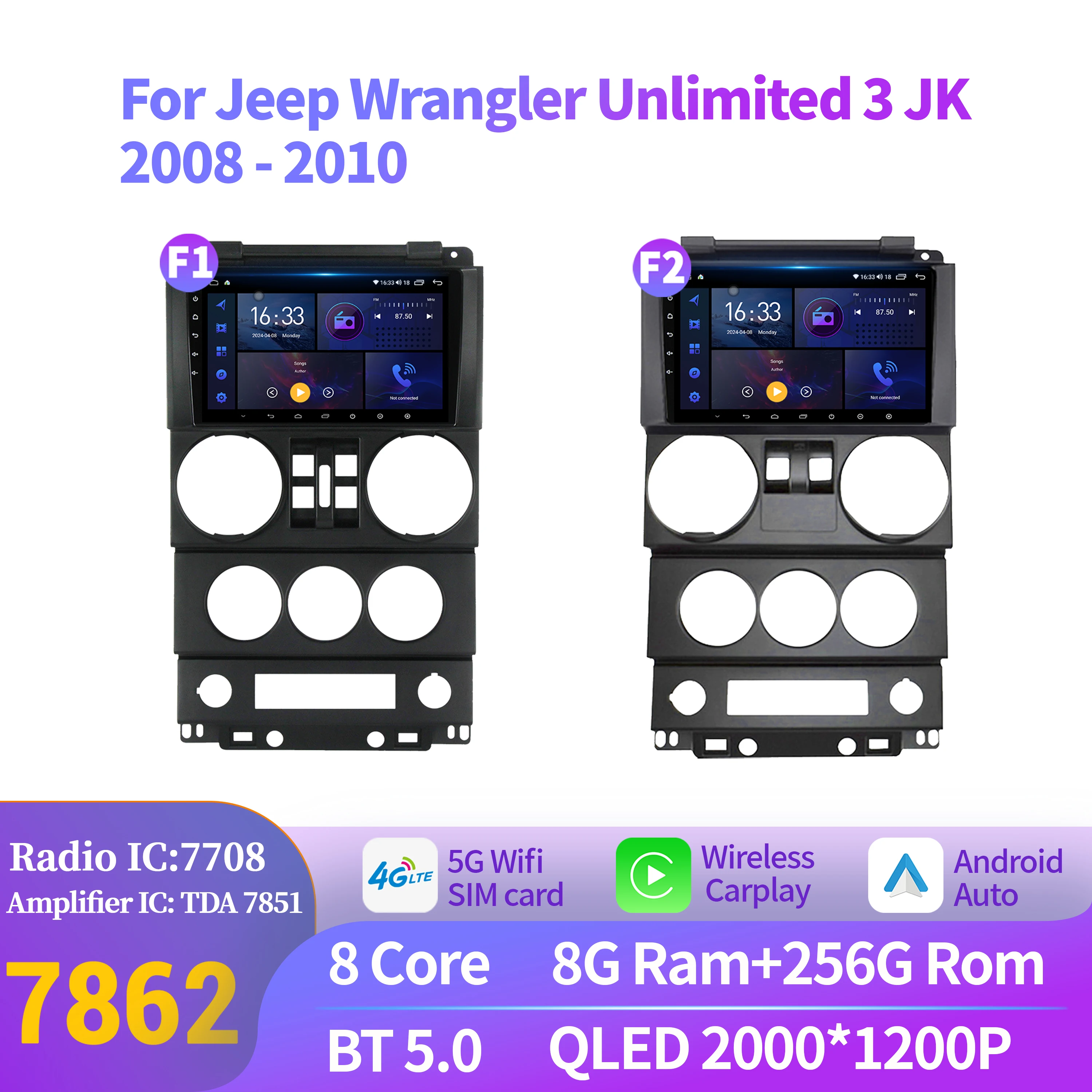 Android 14 For Jeep Wrangler Unlimited 3 JK 2008-2010 Monitor Car Autoradio Navigation Stereo Radio 7862 8+256 2K QLED Screen
Android 14 For Jeep Wrangler Unlimited 3 JK 2008-2010 Monitor Car Autoradio Navigation Stereo Radio 7862 8+256 2K QLED Screen