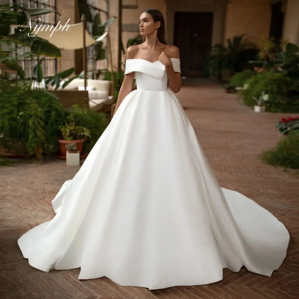 Satin Ball Gown Wedding Dress Off the Shoulder Simple Robe Mariage V-Neck Luxury Sukienka Na Wesele Vestidos De Novia
Satin Ball Gown Wedding Dress Off the Shoulder Simple Robe Mariage V-Neck Luxury Sukienka Na Wesele Vestidos De Novia